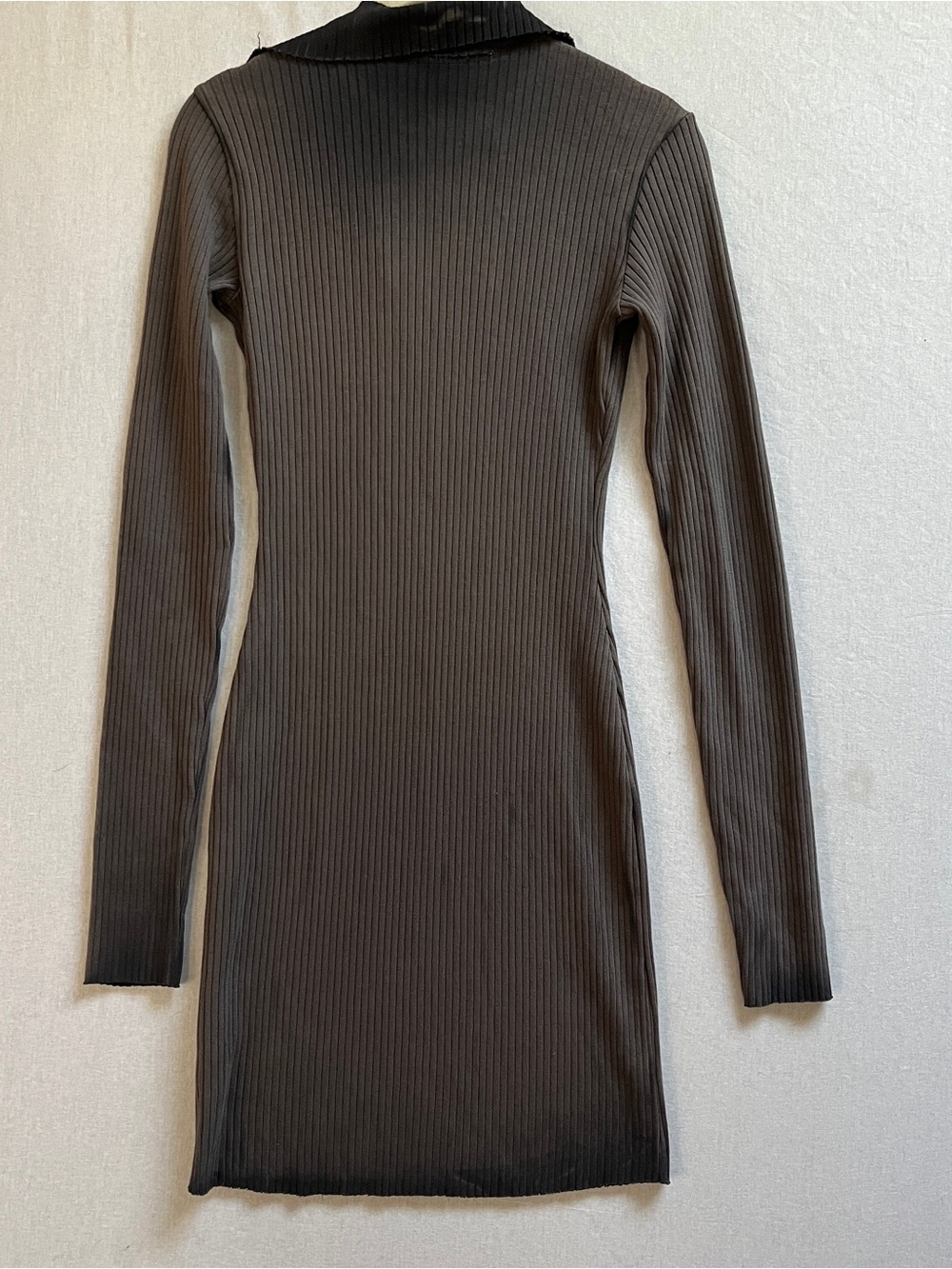 Cotton Citizen Long Sleeve Collar V Neck Bodycon Dress Cotton Blend Size S - Picture 3 of 12
